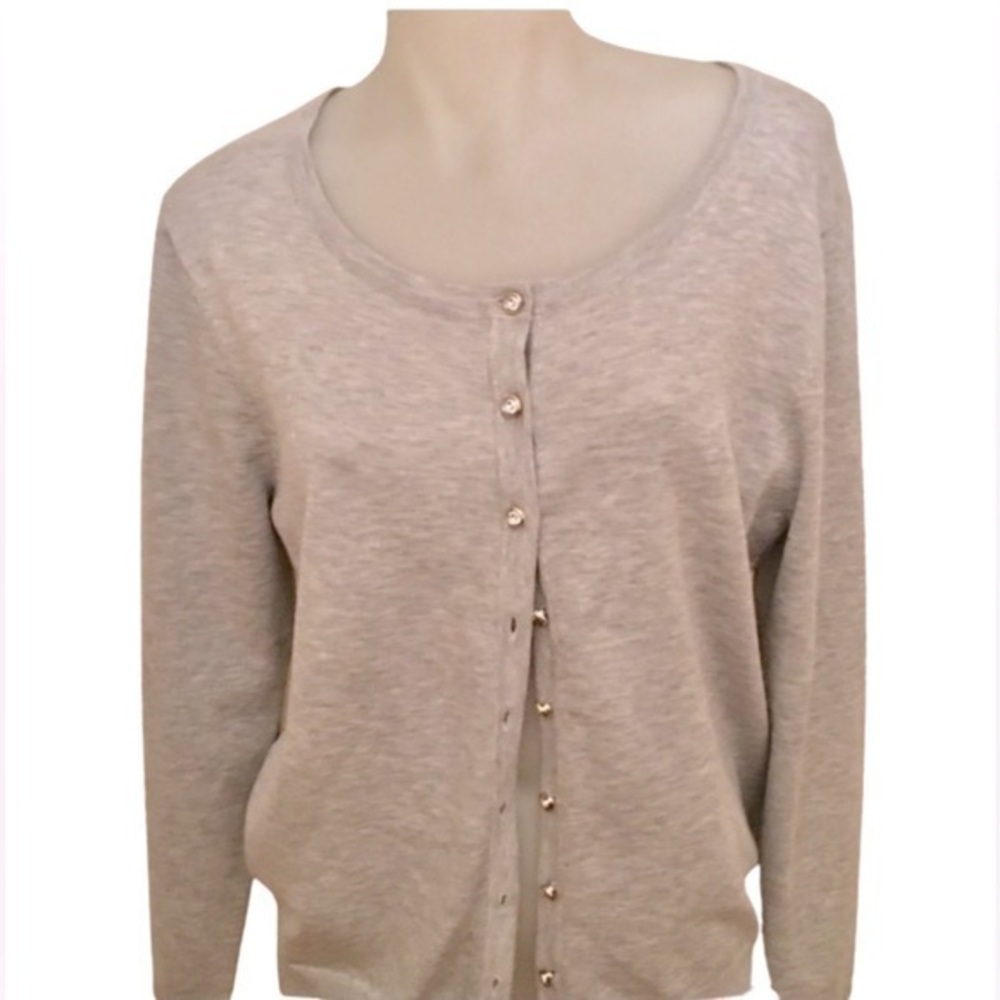 Premise Cardigan /Jewel Buttons -L gray , NWOT
